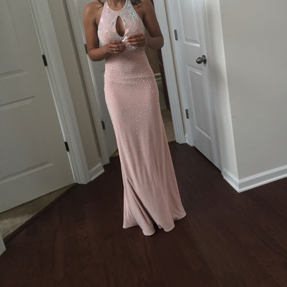 Pale pink prom dress